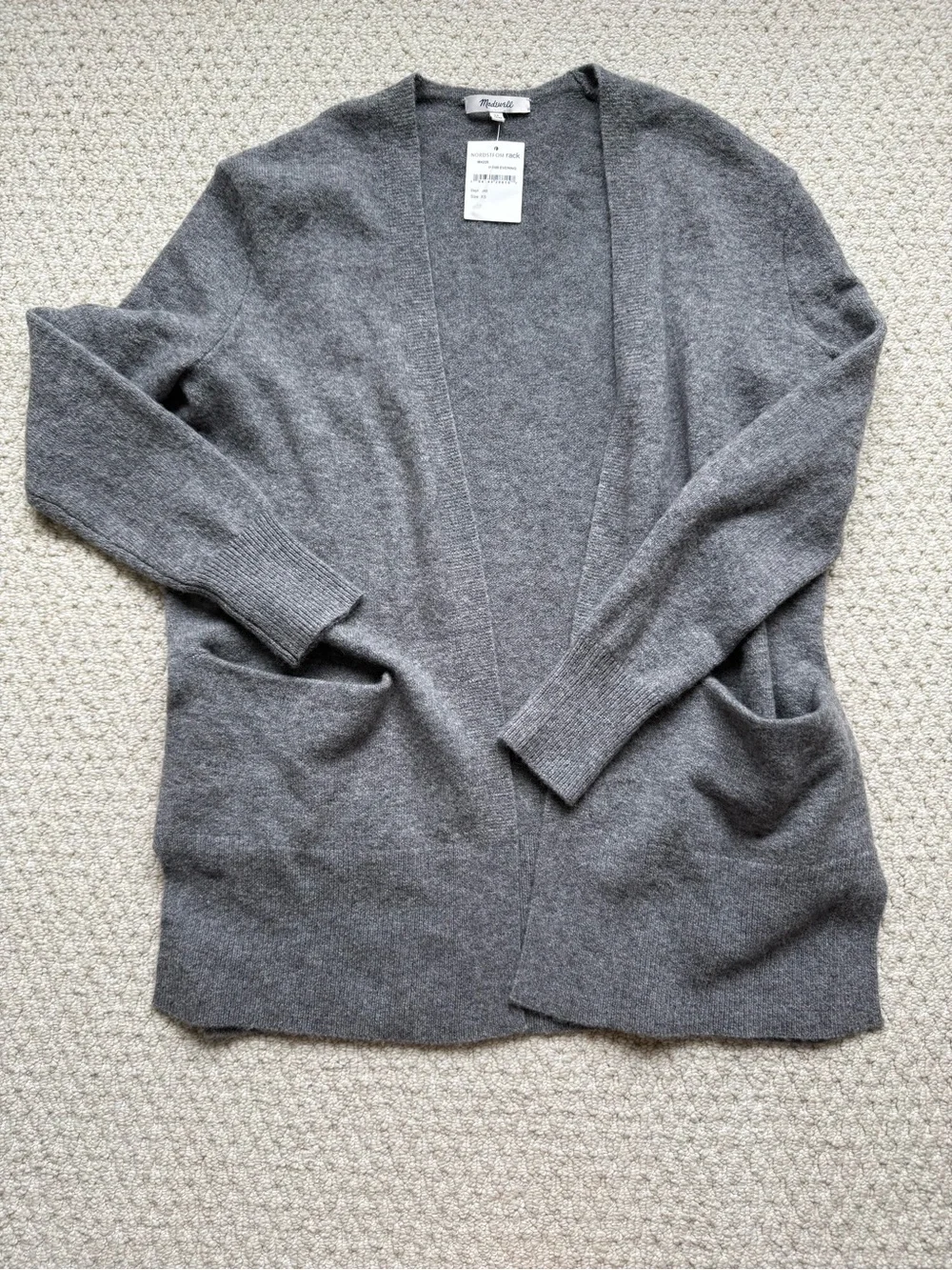 NWT Madewell Cozy Walker Cardigan Gray Wool and Alpaca Blend size XS